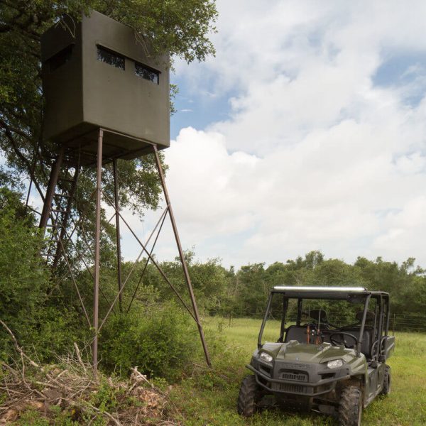 oak creek ranch offers guests top notch hunting gear including insulated deer blinds and transportation using our side-by-side atv